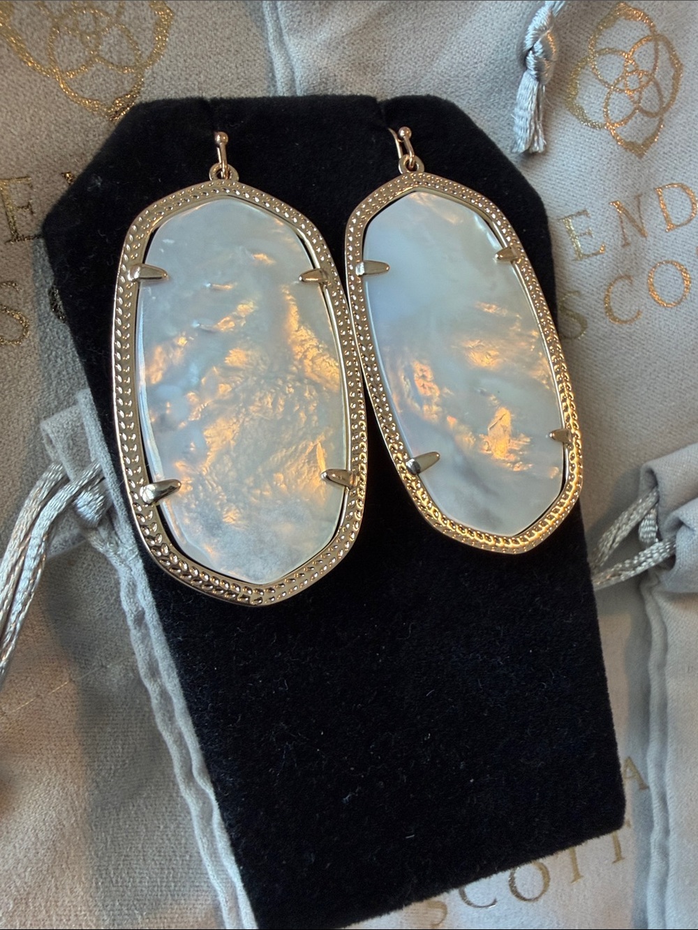 Kendra Scott Mother-of-Pearl Danielle Drop Earrings - Rose Gold - Picture 2 of 3